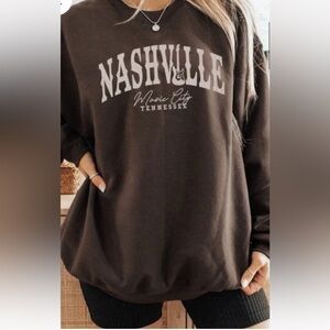 Nashville Music City Brown Women's Sweater